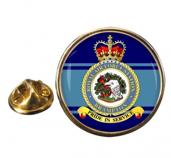 RAF Station Brampton Round Pin Badge