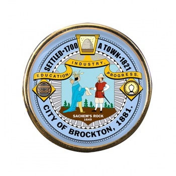 Brockton MA Round Pin Badge