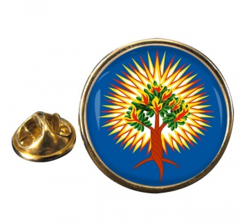 Presbyterian Burning Bush Round Pin Badge