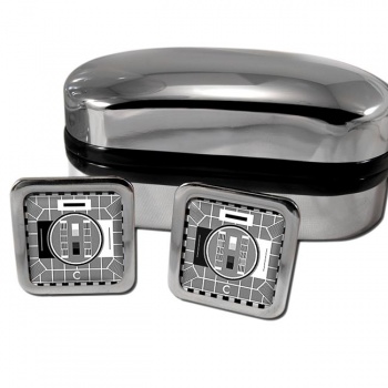 Black and White Telly Square Cufflinks