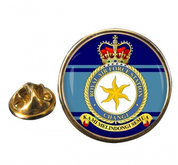 RAF Station Changi Round Pin Badge