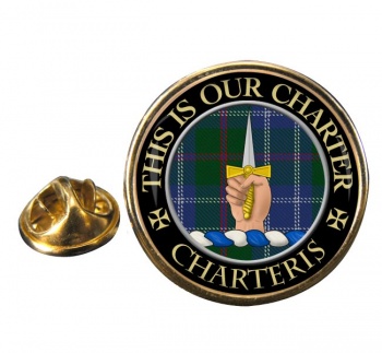 Charteris Scottish Clan Round Pin Badge