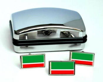 Chechnya Flag Cufflink and Tie Pin Set
