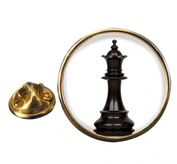 Chess Queen Round Pin Badge
