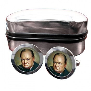 Winston Churchill Round Cufflinks