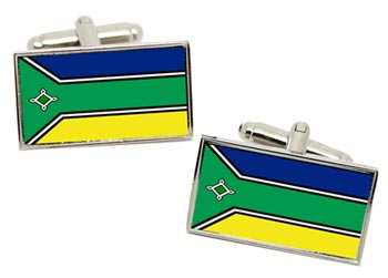 Amap (Brazil) Flag Cufflinks in Chrome Box
