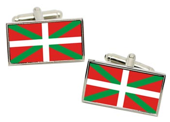 Basque Country (Spain) Flag Cufflinks in Chrome Box