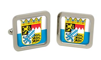 Bavaria (Germany) Square Cufflinks in Chrome Box