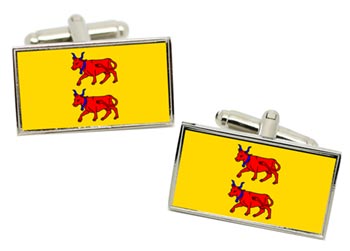 Barn (France) Flag Cufflinks in Chrome Box