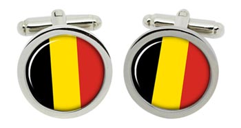 Belgium Belgique Belgi Cufflinks in Chrome Box