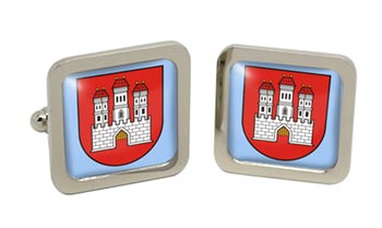 Bratislava (Slovakia) Square Cufflinks in Chrome Box