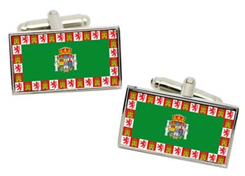 Cdiz (Spain) Flag Cufflinks in Chrome Box