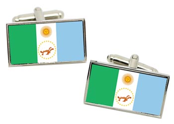 Chaco, Argentina Flag Cufflinks in Chrome Box