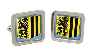 Dresden (Germany) Square Cufflinks in Chrome Box
