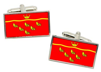 East Sussex (England) Flag Cufflinks in Chrome Box