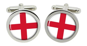 England Flag Cufflinks in Chrome Box