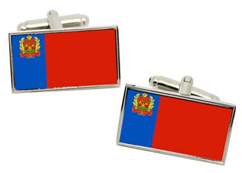 Kemerovo Oblast (Russia) Flag Cufflinks in Chrome Box