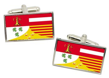 Lige (Belgium) Flag Cufflinks in Chrome Box