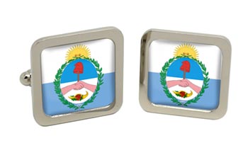 Mendoza Province Argentina Square Cufflinks in Chrome Box