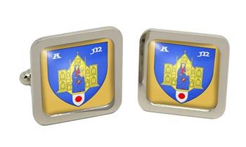 Montpellier (France) Square Cufflinks in Chrome Box