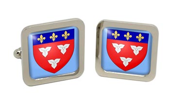 Orlans (France) Square Cufflinks in Chrome Box