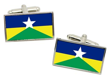 Rondnia (Brazil) Flag Cufflinks in Chrome Box