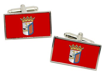 Salamanca (Spain) Flag Cufflinks in Chrome Box