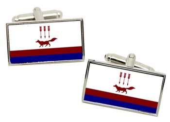 Saransk (Russia) Flag Cufflinks in Chrome Box