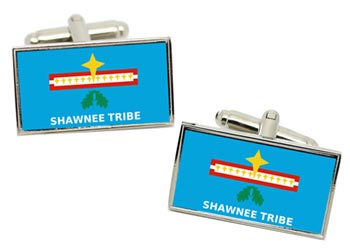 Shawnee Tribe Flag Cufflinks in Chrome Box