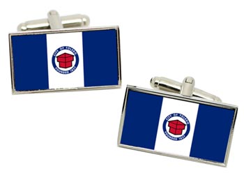 Toledo OH (USA) Flag Cufflinks in Chrome Box