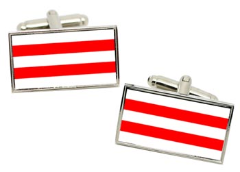 st nad Labem (Czech) Flag Cufflinks in Chrome Box