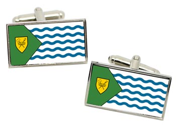 Vancouver (Canada) Flag Cufflinks in Chrome Box