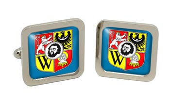 Wrocław (Poland) Square Cufflinks in Chrome Box