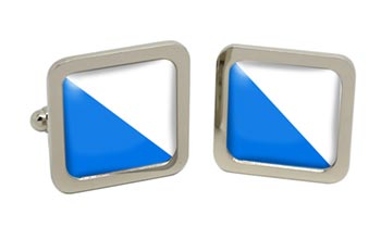Zrich (Switzerland) Square Cufflinks in Chrome Box