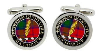 Auchinleck Scottish Clan Cufflinks in Chrome Box