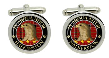 Halkerston Scottish Clan Cufflinks in Chrome Box