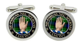 Lamont Scottish Clan Cufflinks in Chrome Box