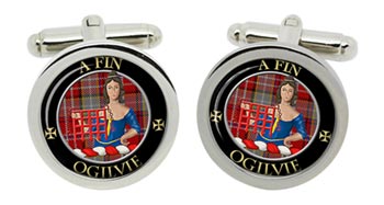 Ogilvie Scottish Clan Cufflinks in Chrome Box