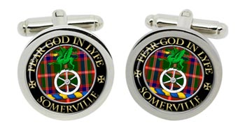Somerville Scottish Clan Cufflinks in Chrome Box