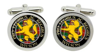 Wilson Scottish Clan Cufflinks in Chrome Box