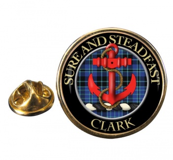 Clark anchor Scottish Clan Round Pin Badge
