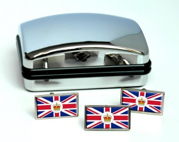 Consular Officer Rectangle Cufflink and Tie Pin Set