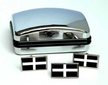 Cornwall (England) Flag Cufflink and Tie Pin Set