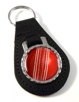 Cricket Ball Leather Key Fob