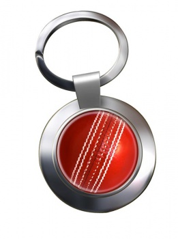 Cricket Ball Chrome Key Ring