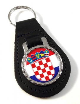 Croatia (Hrvatska) Leather Key Fob