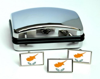 Cyprus Flag Cufflink and Tie Pin Set
