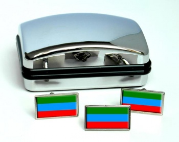 Dagestan Flag Cufflink and Tie Pin Set