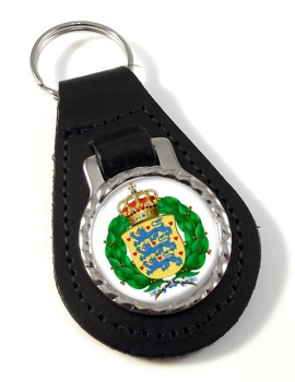 Royal Danish Army (Kongelige Danske Hren) Leather Key Fob