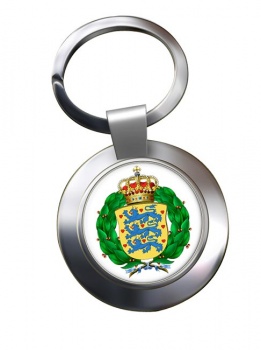 Royal Danish Army (Kongelige Danske Hren) Chrome Key Ring